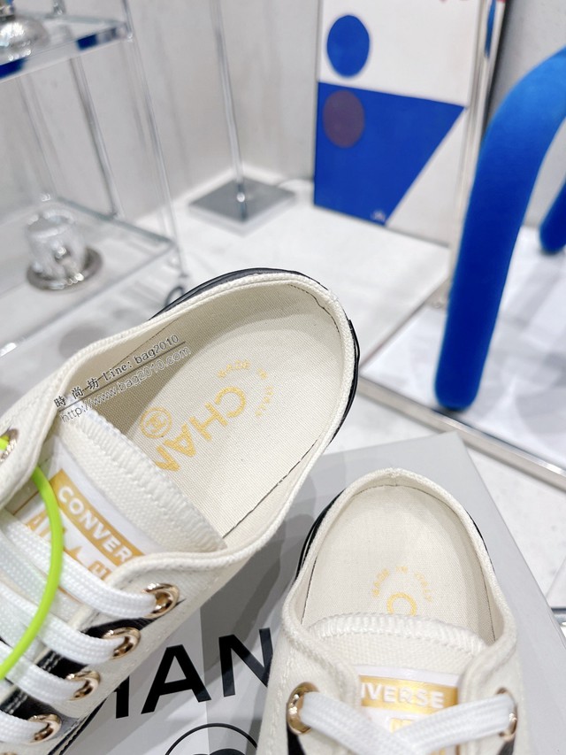 2022早春最新爆款匡威Converse x Feng Chen Wang王逢陳聯名拼接解構限量款系列半拖鞋 dx3588